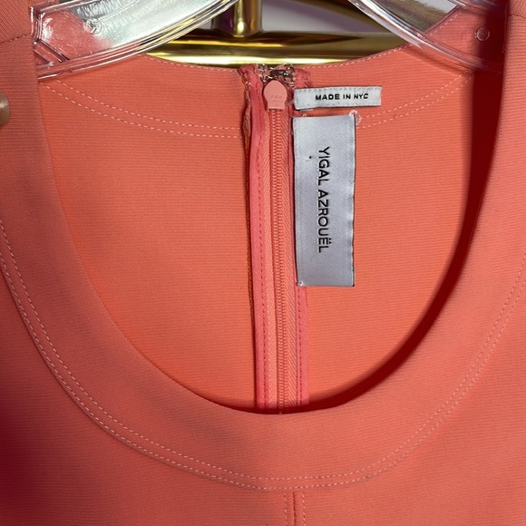 Yigal Azrouël | Mechanical Stretch Sleeveless Bodycon Lace Up Dress - Picture 11 of 14